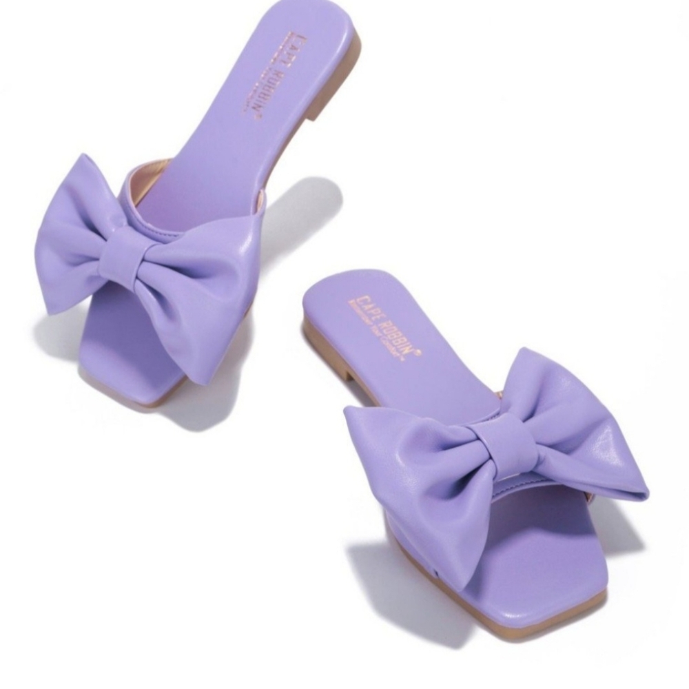 Cape Robbin Lilac Purple Bow Slides